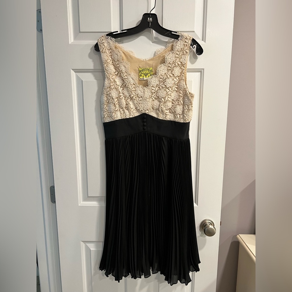Lace and pleat dress